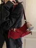 Bolso de Hombro Rojo Baguette para Mujer 2025 Nuevo de Moda de Gama Alta Nicho Versátil Moda Bolso de Hombro Cruzado