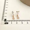 Brincos Borboleta Pequenos de Zircônia Agulha de Prata Brincos Geométricos Pendentes Moda Coreana Para o Trabalho Sensação de Alto Padrão Brincos