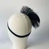 Faixa de Cabeça de Penas Pretas Estilo Gatsby Anos 1920 Para Noiva Performance de Palco Festa de Coquetel Acessórios de Cabelo Foto de Casamento Performance de Palco