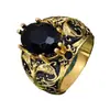 Anillo de piedras preciosas vintage transfronterizo con un toque de alta gama, anillo de flor de rosa incrustado de diamantes, accesorio de mano personalizado moderno y genial para hombres y mujeres