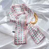 Bufanda larga pequeña de seda para mujer, corbata de seda artificial, banda para el pelo, decoración de primavera y otoño, variedad de corbatas, bolsa, cinta de red roja de moda, bufanda pequeña