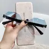 Novos óculos de sol à prova de sol à prova de sol Femininos Europeus e Americanos à prova de sol à prova de UV modernos sem armação borda cortada alta qualidade moda masculina