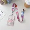 Portatarjetas Transparente Cuerda Larga Retráctil Serie C Conejo Jazmín Lindo y Compacto Estilo Ins Cubierta Protectora para Tarjeta de Campus Tarjeta de Comida