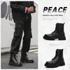 Botas Martin para hombre, moda transfronteriza otoño/invierno, botas de cuero de media caña de moda para hombre, botas de trabajo de suela gruesa, botas de cuero, botas de caña alta