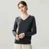 Nueva capa base de punto de cachemira para otoño e invierno, moderna, suave, cómoda, lisa, simple, de manga larga, cálida y elegante para mujer
