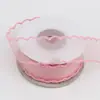 Fita de Renda de Seda Brilhante com Borda de 2,5cm, Fita Ondulada, Fita de Chiffon, Acessórios para Presente DIY, Fita Floral