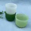 Taza de jade sintético cuenco de té tetera estilo chino tapa Cuenco exposición regalo de empresa copa de vino pequeña Blanco oscuro verde claro decoración