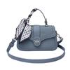 Bolso de color liso para mujer, novedad de 2025, bandolera de hombro, bolso pequeño portátil con costuras de seda y bufanda.