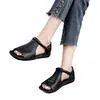 Nuevas Sandalias Romanas 2026 para Mujer, Suela Plana, Cierre de Velcro, Corte Lateral, Punta Redonda, Sandalias Casuales Cómodas para Mujer