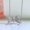 Joyería de Oro Longlong 2024 Nuevo 925 Recién Llegado Lazo Colgante de Plata Collar Elegante Personalizado Lujo Ligero Estilo Ins