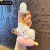 Llavero de peluche de animal tipo paleta de hielo de verano para mujer, llavero de muñeca de conejo moderno y exquisito, colgante para mochila