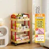 Estantería de Almacenamiento con Carrito Pequeño Mesa Lateral para Sofá Mesita de Noche Móvil de Múltiples Capas Estantería de Almacenamiento para Sala de Estar Habitación de Alquiler Mesa de Café para Snacks