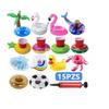 Portavasos inflable de pvc unicornio piña sandía cocotero patito cisne portavasos flotante suministros para agua