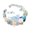 Pulsera Arcoíris Veraniega Dopamina Fresca Colorida Nicho Estrella 2024 Nueva de Moda para Mejores Amigas Xiaohongshu