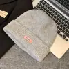 Gorro de Lana Tejido con Parche Azul, Cabeza Grande, Adelgazante, para Mujer, Otoño e Invierno, Cálido, Versátil, Protector de Orejas