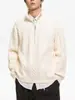 Suéter Grueso con Textura de Medio Cierre y Cuello Alto Mu Qiu para Hombre, Cálido, de Punto Trenzado, Holgado, para Viajar