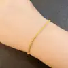 Moda simples cor areia dourada não desbota por muito tempo trevo de quatro folhas borboleta trefilagem pulseira fina feminina amor adornos de mão grossos frete grátis atacado