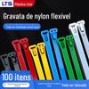 Atacado Removível Live Buckle Nylon Cabo Abraçadeiras Removíveis Reutilizáveis Plástico Fivela Cabo Abraçadeiras Colorido Preto e Branco
