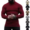 Nuevo Suéter de Punto Pullover Ajustado Transfronterizo de Comercio Exterior para Hombre, Capa Interior Cálida, Suéter de Cachemir de Cuello Alto de Color Sólido