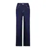 Jeans retos de Tencel com elasticidade quadridirecional estilo Dujia para mulheres, início do outono, calça longa respirável de três linhas tridimensionais, cintura alta, modeladora