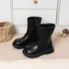 Botas de media caña estilo coreano para niña 2026 Otoño/Invierno Botas Martin retro para niños Botas individuales para niños mayores Confortables Talladas