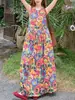 Vestido Largo sin Mangas Estilo Vacaciones de 26 Años con Estampado Dopamina, Dobladillo Amplio, Vestido Elegante de Lujo Ligero