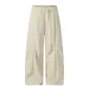 Calça Jogger de Streetwear Hip-Hop Wide-Leg para Homens com Design Vibe, Estampa de Bolso Número 02, Calça Longa Casual Solta