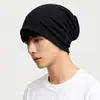 Chapéu pequeno de cor sólida, à prova de vento e quente, chapéu para maternidade e pós-parto, chapéu de dupla camada alta elasticidade à prova de frio, chapéu slouchy, chapéu protetor de orelhas, personalizável