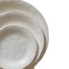 Hermoso plato de postre occidental de cerámica con textura alta y relieve súper hermoso, plato de cena blanco hermoso en stock al por mayor