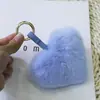Colgante de Bolsa Lindo con Forma de Corazón de Piel de Conejo Llavero de Corazón de Felpa Bola de Piel con Forma de Corazón de Gama Alta Venta al por Mayor desde el Fabricante