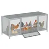 Gallinero para Uso Doméstico, Modelo Exterior Extra Grande, Antivecinos, Malla Densa, Impermeable, Gallinero Rústico con Limpieza Automática de Estiércol, Jaula de Cría