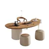 Mesa de Chá para Varanda Mesa e Cadeira de Chá Kung Fu Combinação Pequena Moderna de Alto Padrão Simples para Casa Estilo Creme Mesa de Chá Pequena
