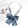 Flor de Cuello Pequeña Estilo Preppy Forro de Uniforme Escolar Corbata de Lazo JK Traje de Marinero Holgazán Libre Corbata de Lazo Cuadros Camisa Uniforme Estilo Japonés para Mujer