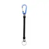 Equipamento de pesca com isca fivela de arame de aço corda de mola dispositivo de controle de peixe corda anti-perda ferramenta de pesca mosquetão de corda anti-perda corda anti-desprendimento