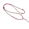 Nuevo Estilo de Verano Cordón con Colgante de Ágata Cristalina Roja del Sur Cuerda de Ajuste Aventurina Cuerda de Halter Trenzada de Cuatro Hilos para Hombres y Mujeres