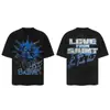 Saint Vintage Streetwear Americano Camiseta Holgada Vtg de Manga Corta para Hombre Camiseta Estampada Letra Retrato Camiseta Street