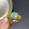 Anillo de Ópalo natural puro ultrabello hecho a mano materiales seleccionados cuidadosamente color hermoso cristal buena piedra principal 5x 7 mm directo de fábrica