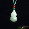 Pingente Verde Tianshan de Xinjiang com Corda, Flor Flutuante Jade Verde Tianshan, Pingente Ruyi de Nuvem Auspiciosa, Pequeno Item Verde Tianshan