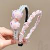 Diadema de mezclilla con orejas de conejo para niñas, lindos accesorios para el cabello, horquilla, tocado de princesa con dientes antideslizantes