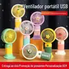 Mini Ventilador de Mão, Presente Lembrança para Estudantes, Ventilador de Mesa Portátil Fofo de Desenho Animado com Carregamento USB