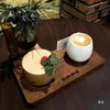 Juego de Bandeja para Tazas de Sake Tabla de Madera Agujero Doble para Taza Tarjeta Posavasos para Degustación de Café Preparado a Mano Café 3 Bandejas Bandeja de Madera