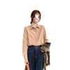 Camisa Feminina Nova de Manga Longa Slim Estilo Western Moda Camisa para Usar por Baixo Top Engrossado para Primavera e Outono 2023