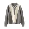 Comércio Exterior Transfronteiriço Outono/Inverno 2025 Estilo Europeu e Americano Elegante e Moderno Suéter de Tricô Versátil com Gola Redonda e Mangas Longas com Laço para Mulheres