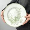 Serie Lirio del Valle Verde Esmeralda Juego de Platos de Cerámica para Comida Occidental Plato para Pasteles de Gama Alta Plato Francés