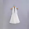 Vestido de Moda Femenina Sexy con Cortes Bordados y Espalda Descubierta, Nuevo para la Primavera 2025 Transfronterizo Europeo y Americano