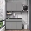 Acero Inoxidable Panal de Abeja Aluminio Gabinete para Lavadora Balcón Fregadero de Lavandería Lavabo Integrado para el Hogar con Tabla de Lavar Hecho a Medida
