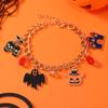 Pulsera combinada de Halloween con cabeza de calabaza, araña, murciélago, casa fantasma, calavera, decoración navideña, pulsera creativa