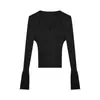 Suéter de punto de manga larga para mujer para otoño e invierno, nuevo jersey ajustado para primavera y otoño, elegante camisa básica para principios de otoño