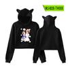 Sudadera de Ombligo Descubierto Periférico de Animación Clannad de la Familia de Tuanzi Sudadera de Otoño con Orejas de Gato Ropa Deportiva para Mujer