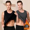Chaleco térmico engrosado con forro polar para hombre hecho de terciopelo alemán con terciopelo de zorro plateado, corte ajustado, resistente al frío, talla grande, chaleco de capa base para invierno